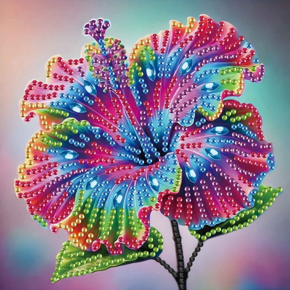 Diamond Painting Kit Vibrant Flowers in Unique Shapes Creative Diamond Art Craft For Home Decor and Gifts 6.69 x 6.69 in