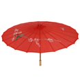 thumbnail image 1 of Modèle de Fleur de Prunier Bambou Rouge 31,5" Dia Parasol Oriental, 1 of 8
