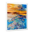 thumbnail image 2 of Designart 'Whirly Blue Waves Under Orange Sunset' Nautical & Coastal Framed Art Print, 2 of 4