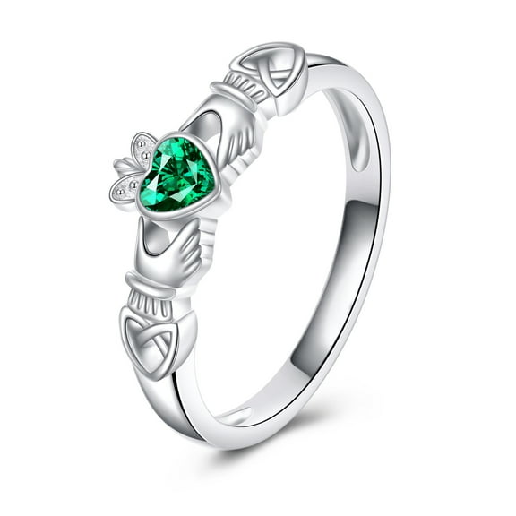 925 Sterling Silver Heart Claddagh Rings for Women Love Celtic Heart Irish Claddagh Friendship and Love Celtic Ring