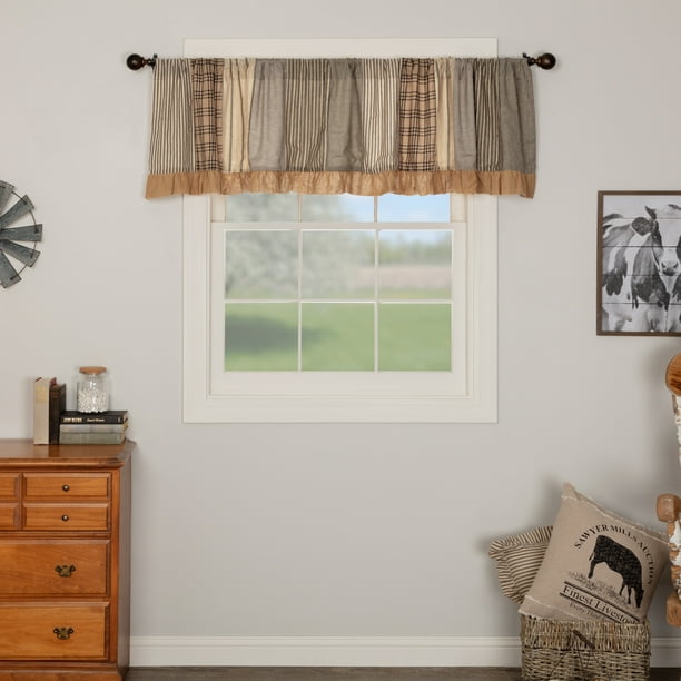 Charcoal Grey Farmhouse Kitchen Curtains Miller Farm Charcoal Rod