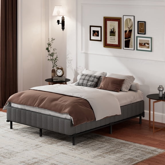 Queen Box Spring, 9 Inch Box Springs King Size Basics Bed Base, Mattress Foundation, Black Heavy Duty Metal Structure with Cover,Easy Assembly