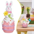 thumbnail image 2 of Easter Bunny Statue Easter Bunny Figurine Resin Easter Desktop Ornament Animal Figurine Resin Rabbit Sculpture for Easter Home Office Tabletop Decoration, 2 of 5