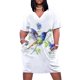 thumbnail image 2 of Vestido holgado con bolsillo y flores azules y colibrí volador para niñas vestido de verano para mujer, 2 of 7