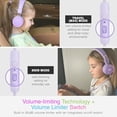 thumbnail image 2 of MEE audio KidJamz KJ55 Auriculares USB-C de escucha segura para niños con luces LED multicolores, limitador de volumen y micrófono; Auriculares supraaurales con cable para iPhone 16, iPad y dispositiv, 2 of 5