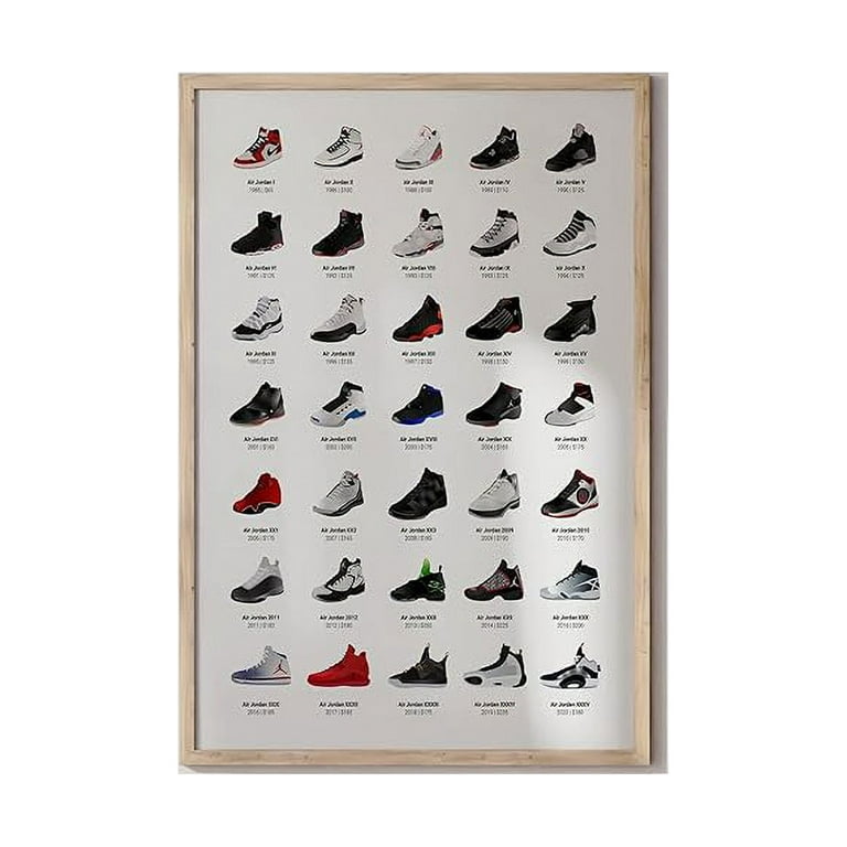 HAUS AND HUES Sneaker Posters for Guys Michael Jordan Shoes Poster Sneaker Wall Art Cool Posters for Guys Bedroom Dope Posters Sneakerhead Room