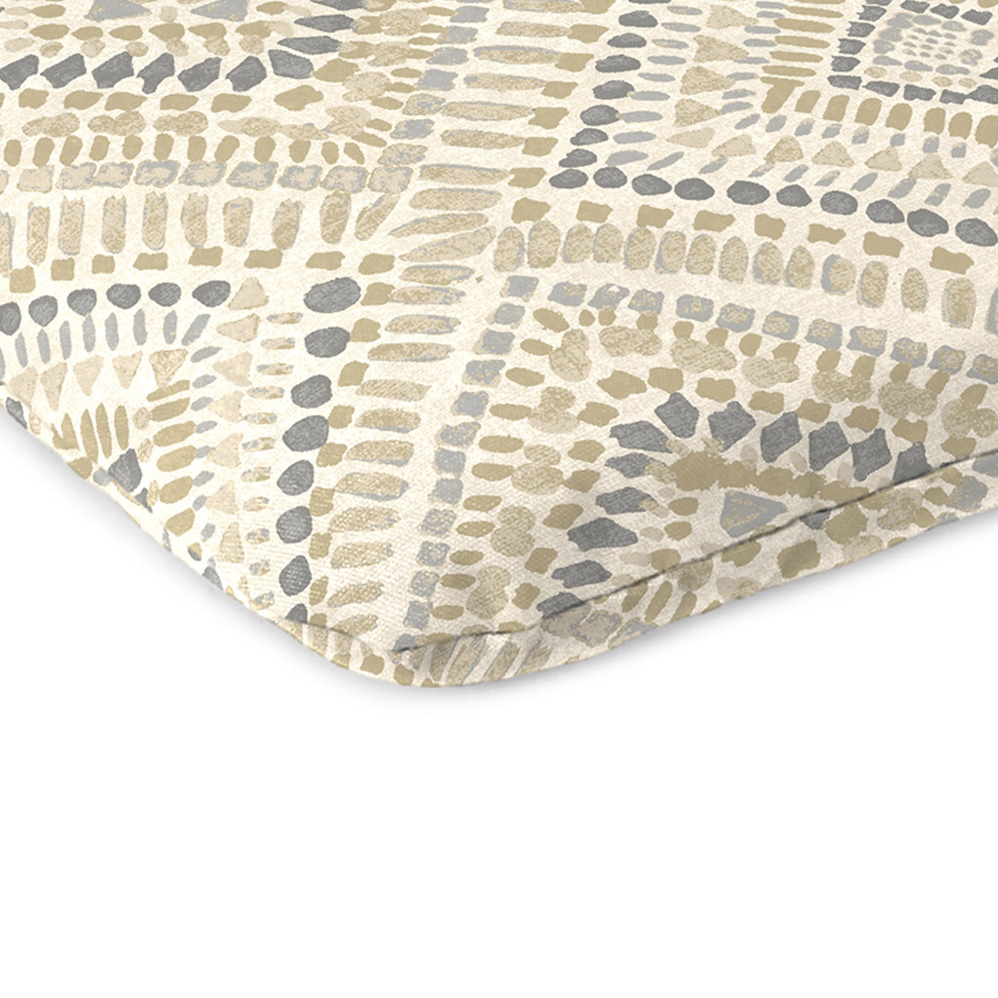 Jordan Manufacturing 16" x 16" Joli Scorn Beige Ikat Square Outdoor Chair Pad Seat Cushion with Ties (2 Pack)