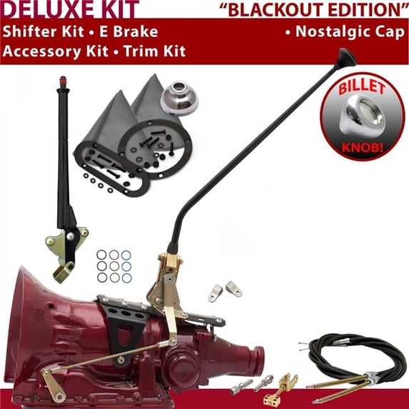 American Shifter 2004R Shifter Kit Black 23 in. E Brake Cable Clevis Trim Kit for F4D61