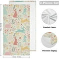 thumbnail image 2 of Lovely Rabbits Flowers Hand Towels, Spring Easter Kitchen Towel Ultra Soft and Absorbent,Decorative Fingertip Face Towel for Bathroom Hotel, 2 PCS, 28.3"x 14.4", 2 of 5
