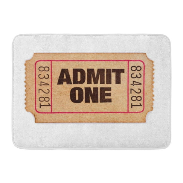 YUSDECOR Vintage Brown Stub Old Ticket Admit One Movie White Cinema Entry  Rug Doormat Bath Mat 23.6x15.7 inch - Walmart.ca