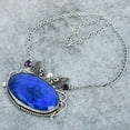 thumbnail image 3 of Blue Jade, Amethyst Gemstone 925 Sterling Silver Jewelry Necklace 18", 3 of 4