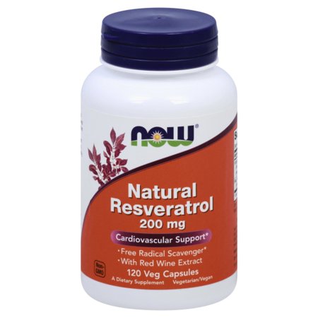 NOW Foods Natural Resveratrol 200Mg 120 Vegetable Capsules