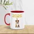 thumbnail image 2 of Happy New Year Miniature American Shepherd Welcome 2025 Balloon Firework Party 11oz Accent Two-tone Mug MAS Dog Lover Gifts Coffee Tea Cup - 01014, 2 of 5