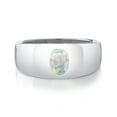 thumbnail image 2 of Gem Stone King Men's 925 Sterling Silver White Simulated Opal Ring | 1.00 Cttw | Oval Cabochon 8X6MM | Gemstone October Birthstone | Size 11, 2 of 4