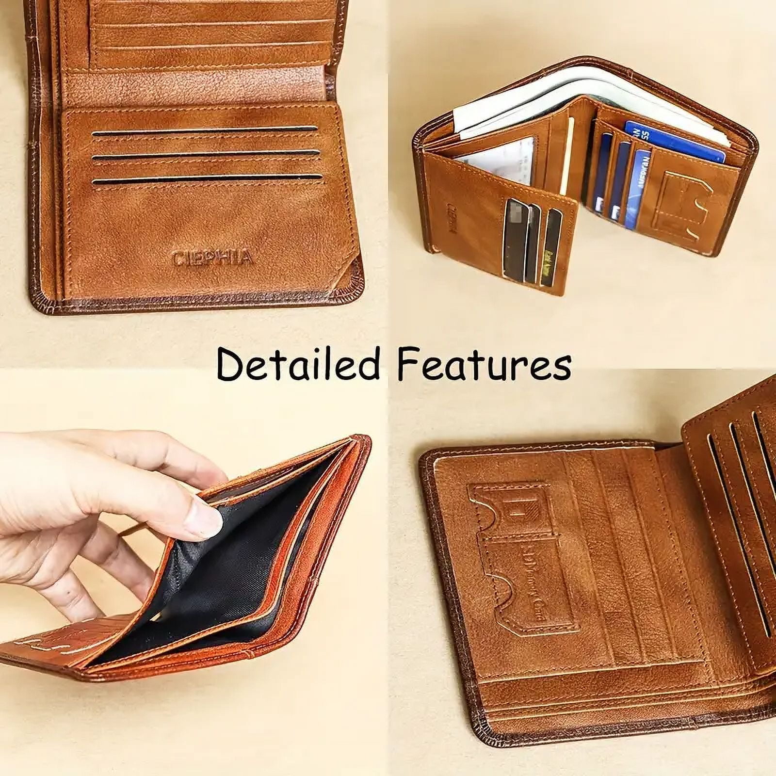 Ciephia Genuine Leather RFID Wallet for Men, Multi-Function Ciephia Genuine Leather RFID Wallet for Men, Multi-Function