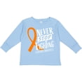 thumbnail image 3 of Inktastic Never Stop Fighting Leukemia Awareness Orange Ribbon Boys or Girls Long Sleeve Toddler T-Shirt, 3 of 5