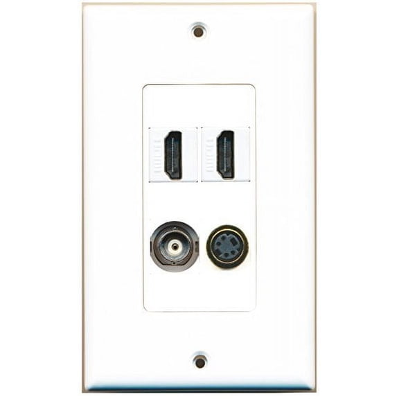 RiteAV - 2 Port HDMI 1 Port S-Video 1 Port BNC Wall Plate Decorative