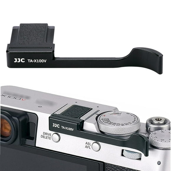 Empuñadura metálica JJC Deluxe con el pulgar hacia arriba para Fujifilm X100VI/X-E4, color negro