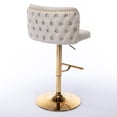 thumbnail image 5 of A&A Furniture Swivel Barstools Adjustable Seat Height - PU Leather Beige - Modern Tufted Back Stools for Home Pub Kitchen Island - Durable, 5 of 16