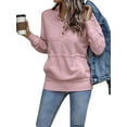 thumbnail image 3 of Liacowi Women Juniors Sweatshirt Stand Collar Long Sleeve Pullover Tops with Pockets Casual Streetwear for Teen, 3 of 7