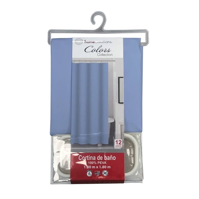 Cortina de Baño Home Creations HCRE CORTINA P AZU Azul 180x180 cm