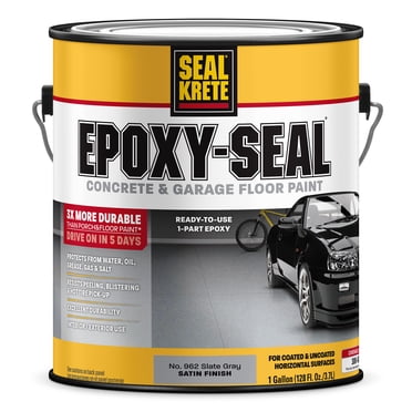 Satin Slate Gray, Seal-Krete Epoxy-Seal Concrete and Garage Floor Paint, 1 Gal
