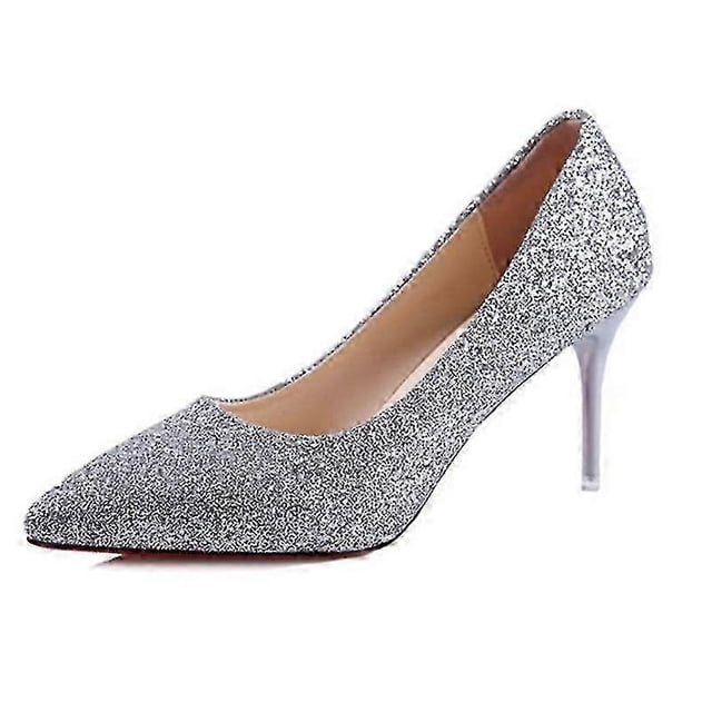 Women's Sequins Pointed High Heels 26s