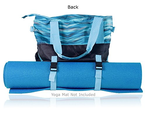 & Mat Or Tote Has Many Pockets With Inside Padded Tablet Aqua Small Yoga Bags 