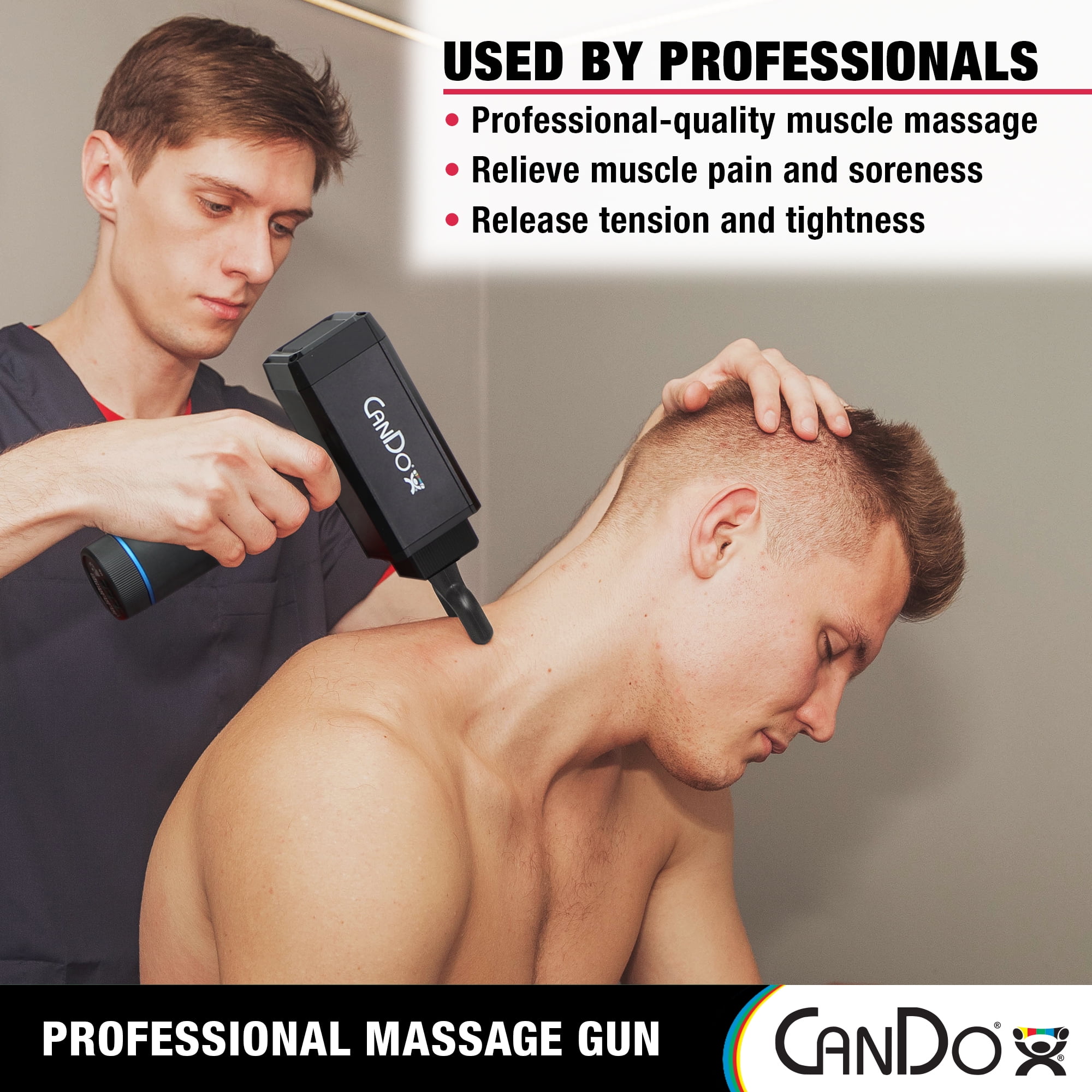 CanDo Massage Gun Complete Set - Handheld Deep Tissue Percussion Premium Professional Muscle Massager For Neck, Back, Body Pain Relief and Muscle Soreness with 6 UniqueMassage Head Attachments