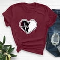 thumbnail image 2 of Diufon Hauts de la Saint-Valentin pour Femmes, Tunique Décontractée à Manches Courtes, Chandail à Col Rond, Blouse Tendance Mignonne à Imprimé Graphique, 2 of 6