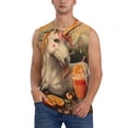 thumbnail image 2 of Fotbe Men's Countryside Fruit White Horse Print Men's Sleeveless Muscle Tank Tops Casual T-Shirts for Gym Workout Beach-Medium, 2 of 8