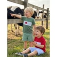 thumbnail image 6 of BemeyourBBs Toddler Baby Boy Summer Clothes Fathers Day Outfit I Love Dad Letter Heart Embroidered Crew Neck Short Sleeve T Shirt Tops and Plaid Shorts Set Toddler Boys Summer Outfits, 6 of 9