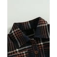 thumbnail image 5 of Aunavey Baby Boy Girl Flannel Plaid Shirt Romper Lapel Button Down Bodysuit Tops Fall Winter Clothes, 5 of 8