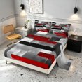 thumbnail image 2 of Manfei Abstract Ombre Rectangle Queen Sheets, Red Black White Queen Sheet Sets, Black Reversible 4pcs1 Flat Sheet + 1 Fitted Sheet + 2 Pillowcases, 2 of 6