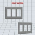 thumbnail image 3 of ENERLITES Decorator Wall Plate, Light Switch or Receptacle Outlet Cover, Gloss Finish, Size 3-Gang, 8833-GY, Gray, 3 of 4