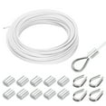 thumbnail image 1 of Uxcell 66FT Stainless Steel Cable Railing Kit, 1/8" Vinyl Coated 7x7 Strand Wire Rope with Loop Sleeves and Thimbles White, 1 of 7