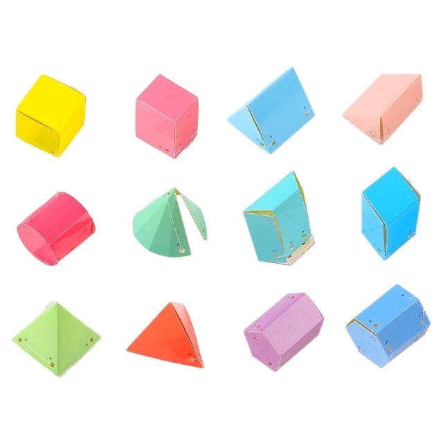 Material didáctico de 12 piezas para figuras geométricas, a partir de 7 años, set de demostración de volumen y superficie, cuerpos geométricos, figura