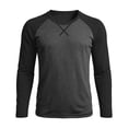 thumbnail image 4 of Hvogkswy Mens T-Shirts Color Block Crew Neck Long Sleeve T-Shirt Soft Lightweight Fall Casual Pullover Top, Size S-3XL, 4 of 7