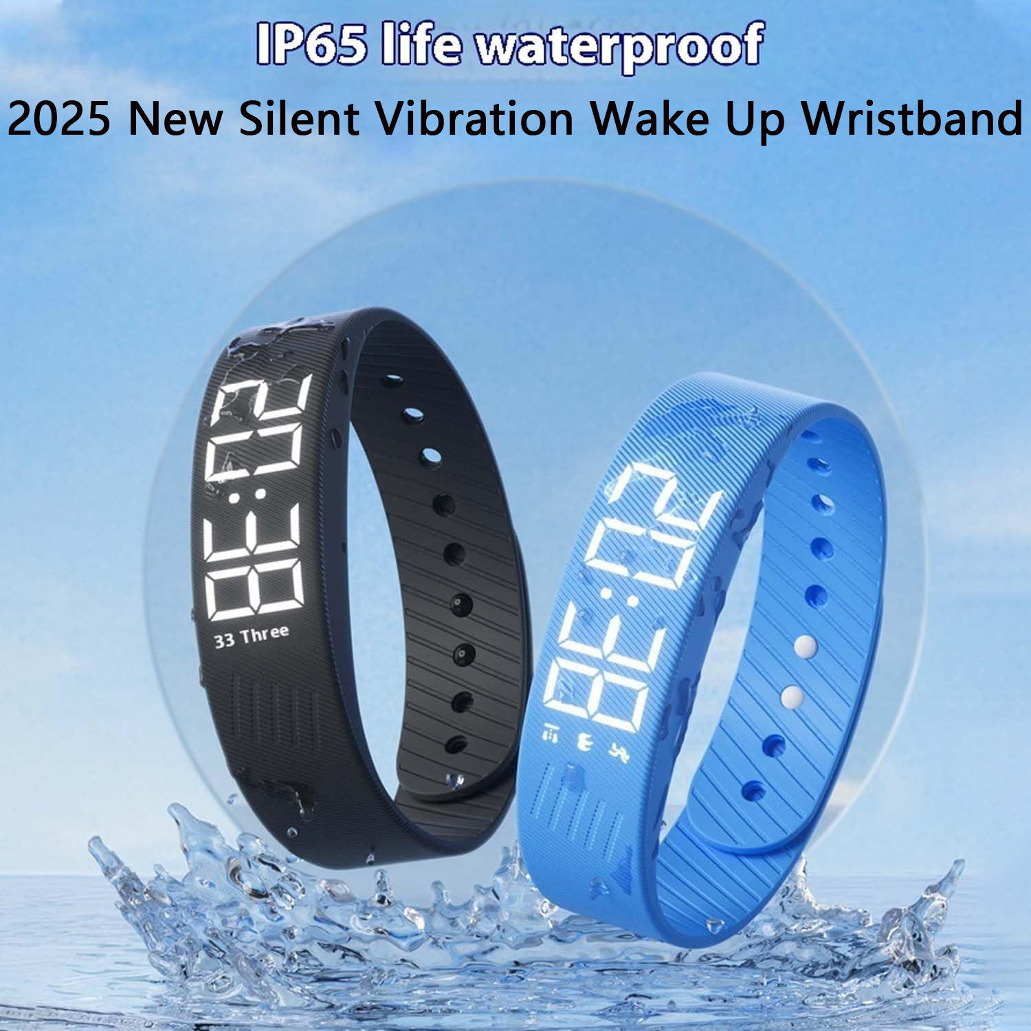 FLAPI Waterproof Wrist Watch with Alarm Amazon.com: e-vibra Vibrating Alarm Watch, Water Resistant  main image 2