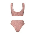 thumbnail image 6 of Rocae Rose Gold Glitter for Bikini Set for Women Two Piece Sexy High Swimsuits Split Crossover Bikini Small, 6 of 9