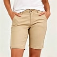 thumbnail image 2 of Bermuda Golf Shorts For Women Quick Dry Active Shorts Knee Length High Waisted Elastic Short Pant Baggy Relaxed Fit Lounge Breathable Sweat-Pant - (Mid-Thigh Length Style), 2 of 7