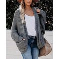 thumbnail image 3 of Knit sweater Casual sweater jacket with twisted knit sleeves, 3 of 4