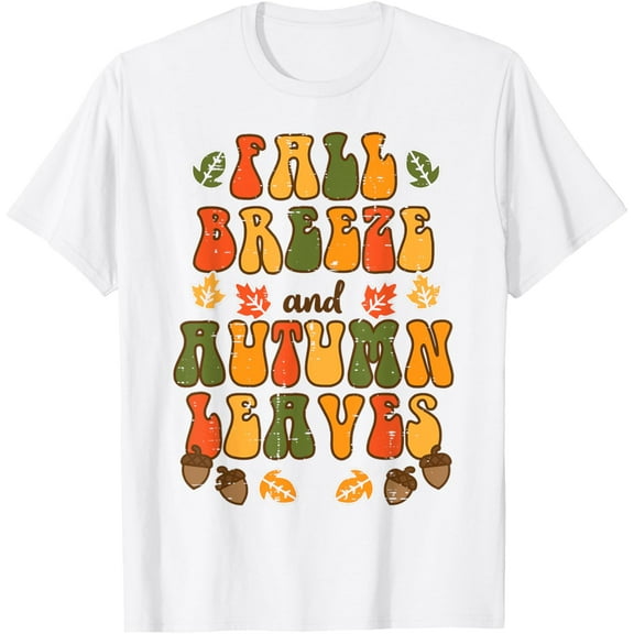 Fall Breeze Autumn Leaves Happy Thanksgiving Men Women Kids T-ShirtMen's and women's pure cotton short-sleeved shirts