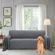 Sanmadrola Sofa Cover, Couch Covers for 2 Cushion Couch Sofa, Sectional Couch Covers for L Shaped Couch Cover, Living Room Sofa Throws Sofa Slipcovers for Pets, Kids (71x 102,Loveseat, Grey)