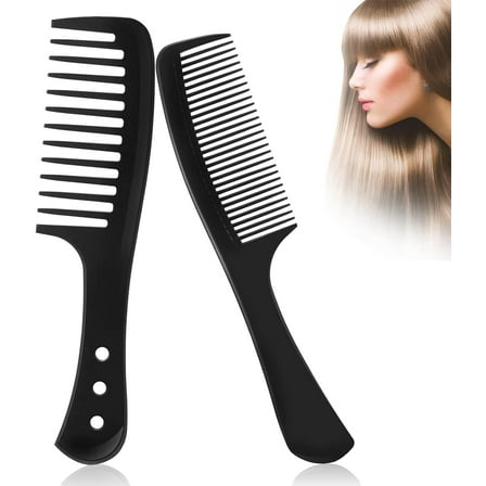 Wide Tooth Comb, Curl Styling Detangling Comb Plastic Hairdressing Hair Styling Combs Barber Shower Large Tooth Combs for Curly Hair or Long Wet Hairs