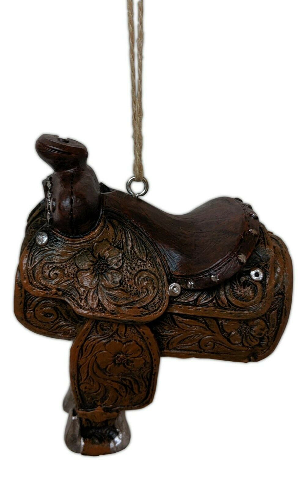 by Wilcor WESTERN SADDLE Resin Christmas Ornament Intricate Detail