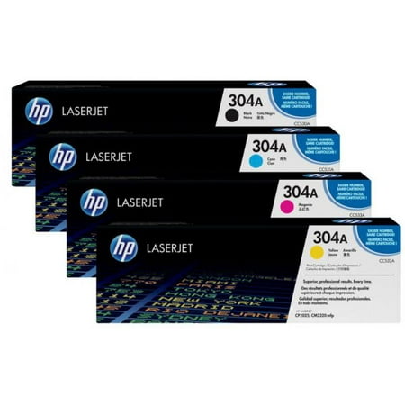 Hp Cc532a Yellow Toner - HP 304A TONER SET CC530A CC531A CC532A CC533A FOR CM2320fxi, CM2320n, CM2320nf, CP2025, CP2025dn, CP2025n, CP2025x PRINTER