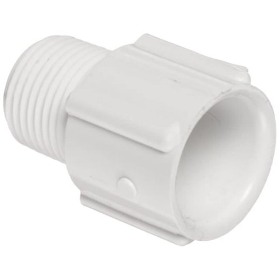 spears 436 series pvc pipe fitting, adapter, schedule 40, white, 1/2" npt male x socket