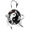 thumbnail image 1 of Ying Yang Apron Stars and Moon Asian Mystic Design Starry Night Sky Peace Magic Spirit Boho, Unisex Kitchen Bib Apron with Adjustable Neck for Cooking Baking Gardening, Black and White, by Ambesonne, 1 of 3