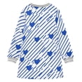 thumbnail image 6 of Girls' long-sleeved dress Simple Love Blue Stripes Girls' A-line dress with ribbed cuffs Soft and comfortable, 6 of 6